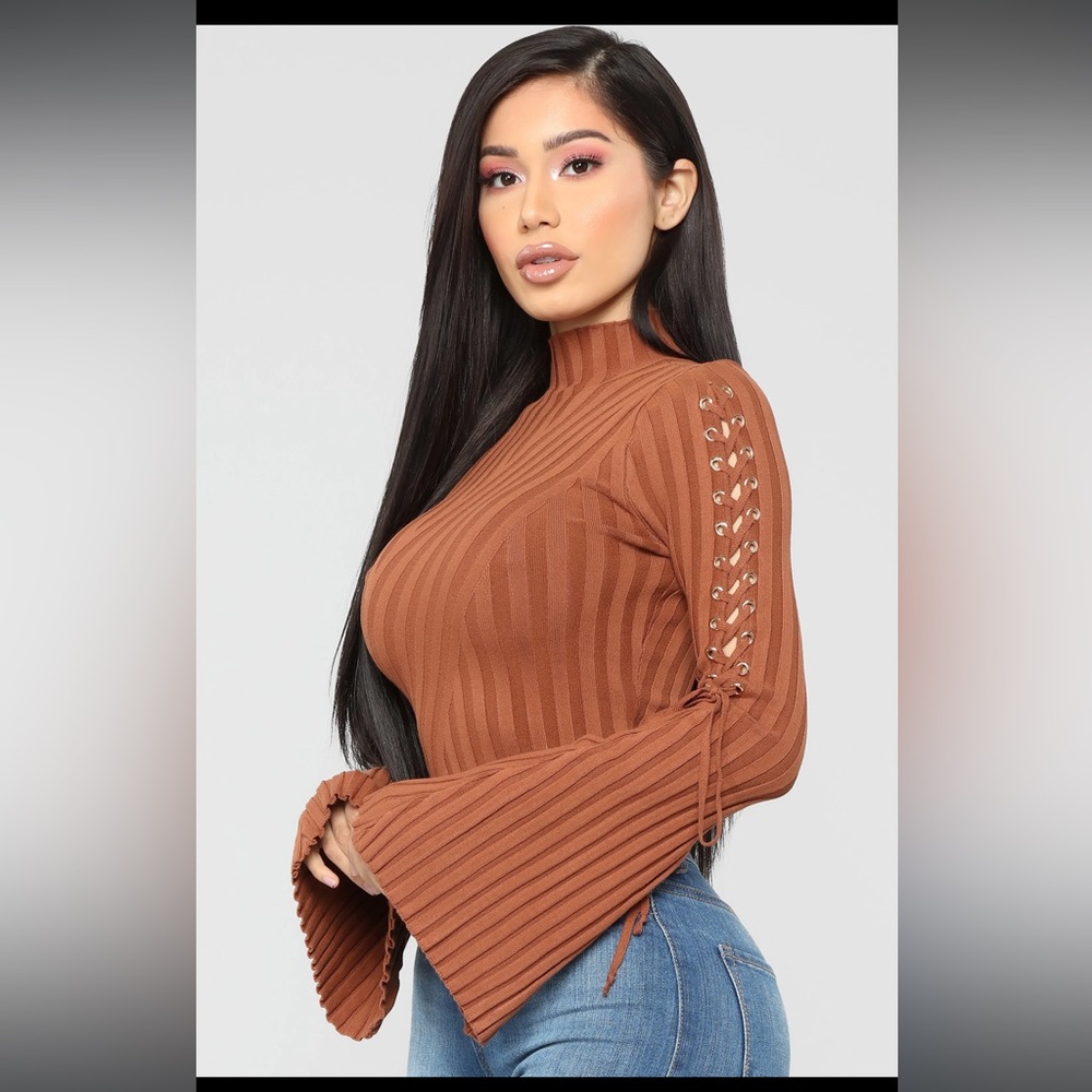 Rust Mock Neck Sweater